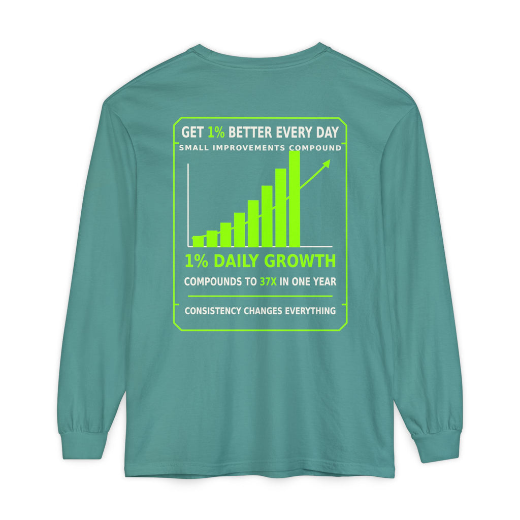 Long Sleeve T-Shirt — 'Cheat Code 007' 1% Daily Growth Motivational Tee