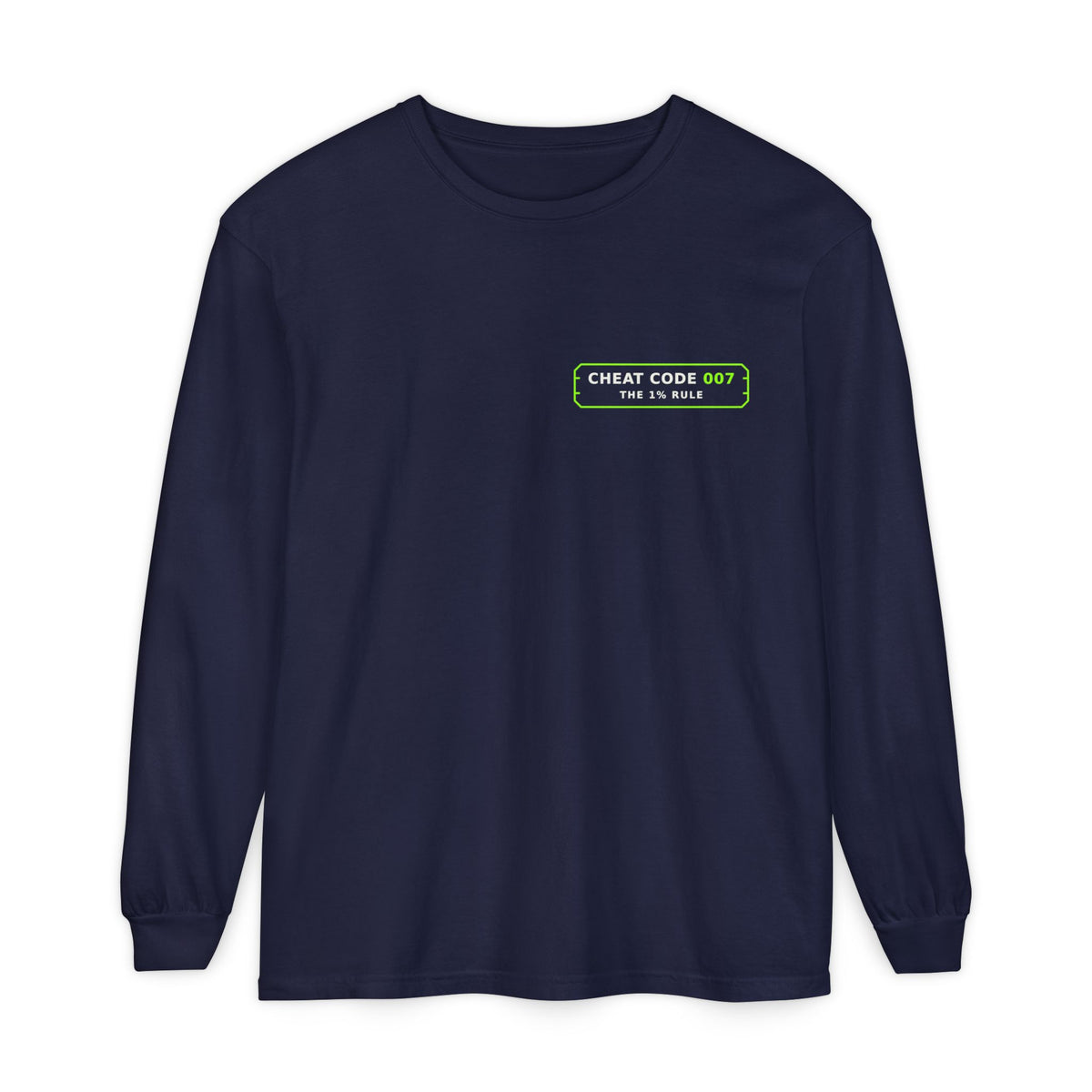 Long Sleeve T-Shirt — 'Cheat Code 007' 1% Daily Growth Motivational Tee