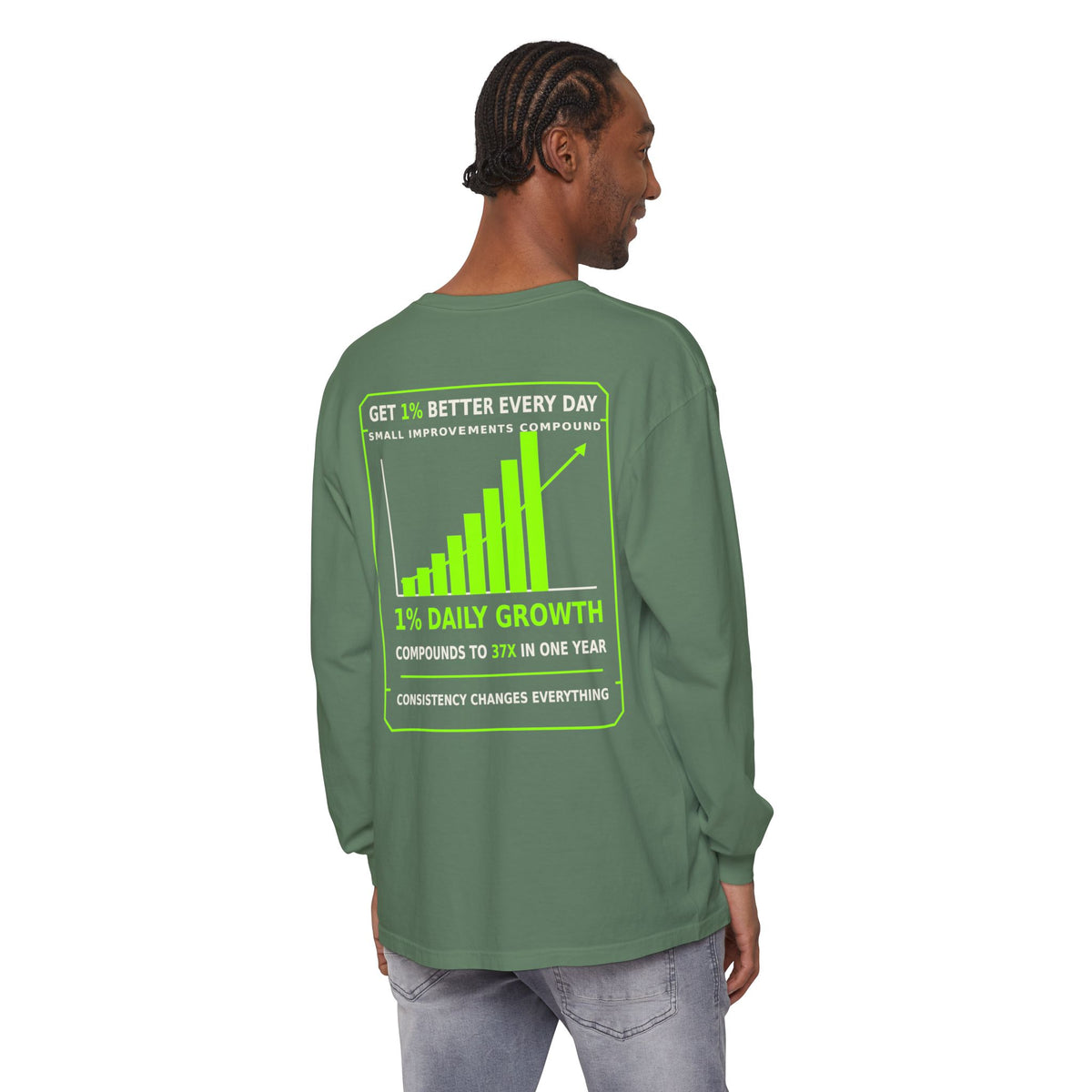Long Sleeve T-Shirt — 'Cheat Code 007' 1% Daily Growth Motivational Tee