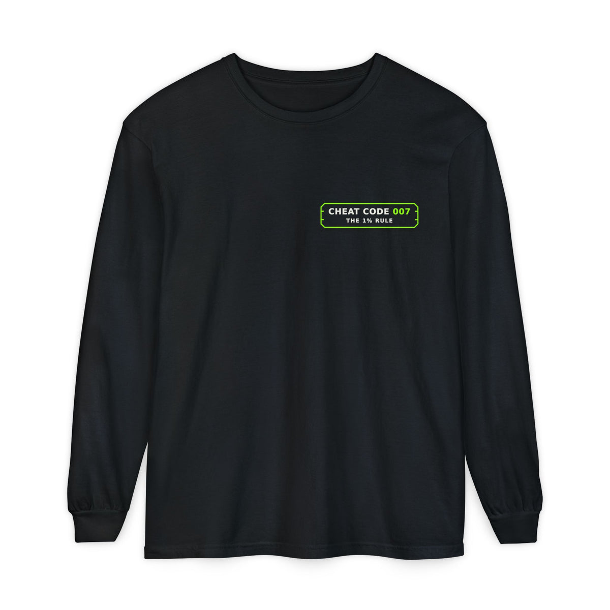 Long Sleeve T-Shirt — 'Cheat Code 007' 1% Daily Growth Motivational Tee