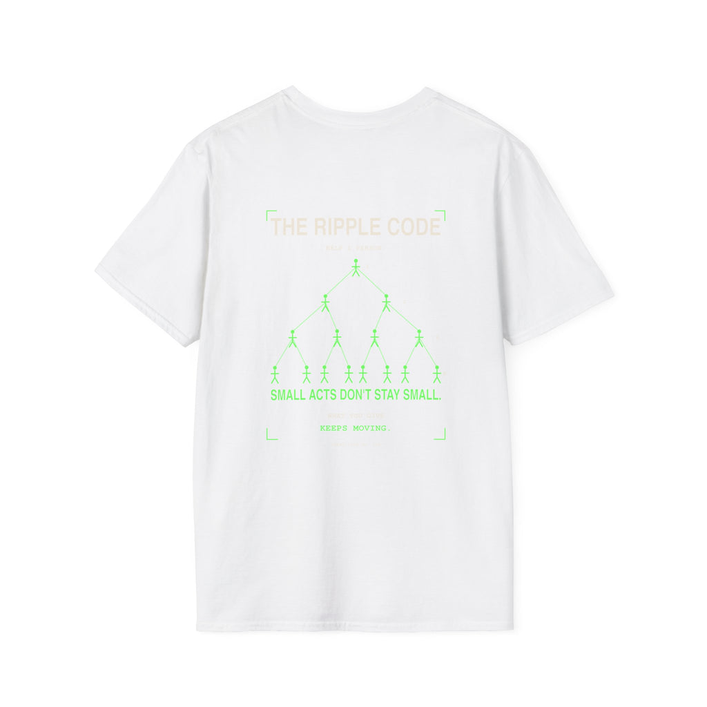 Minimalist 'The World Is Yours' White T-Shirt — Subtle Neon Chest Print