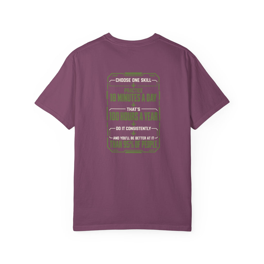 Practice 18 Minutes a Day Tee — 'Cheat Code 006' Motivational Graphic T‑Shirt
