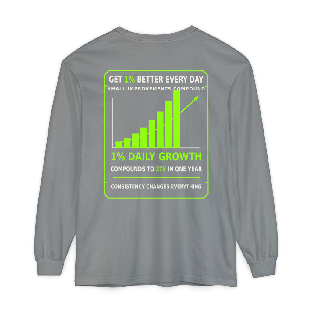 Long Sleeve T-Shirt — 'Cheat Code 007' 1% Daily Growth Motivational Tee