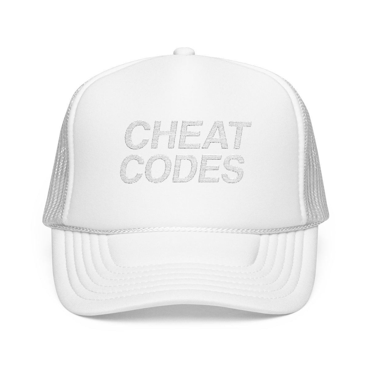 Cheat Codes Trucker Hat – Retro Gaming Foam Mesh Cap