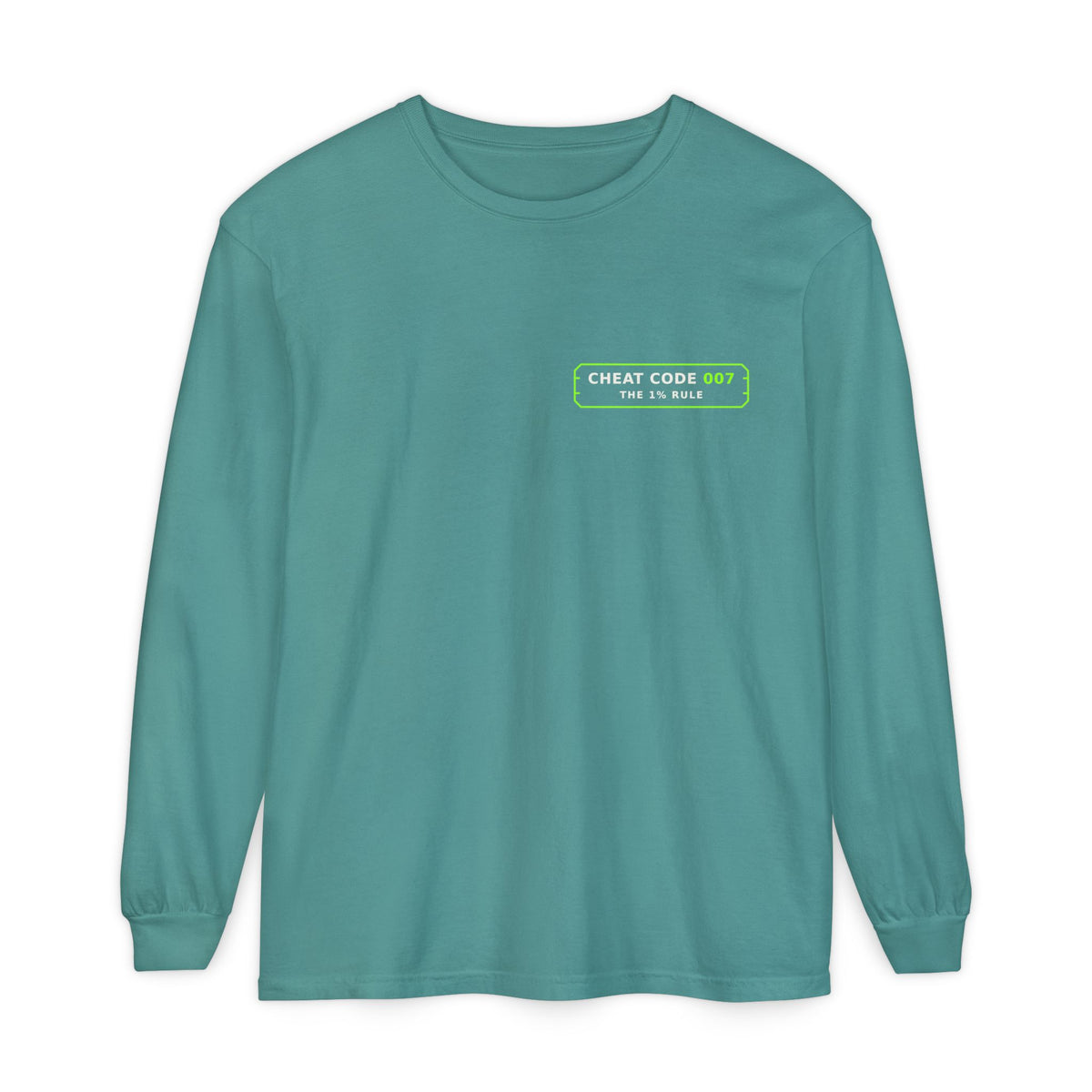 Long Sleeve T-Shirt — 'Cheat Code 007' 1% Daily Growth Motivational Tee