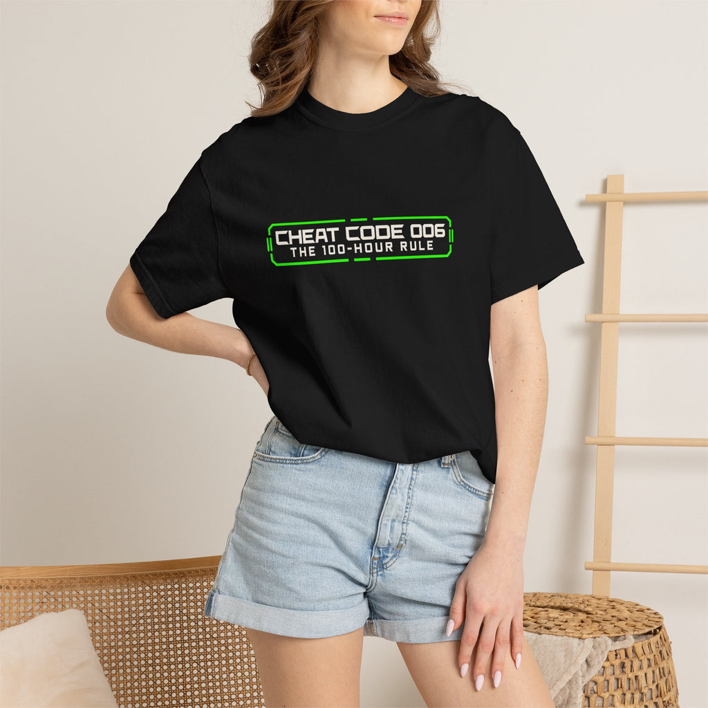 Cheat Code 006 T-Shirt — "The 100-Hour Rule" Motivational Practice Tee