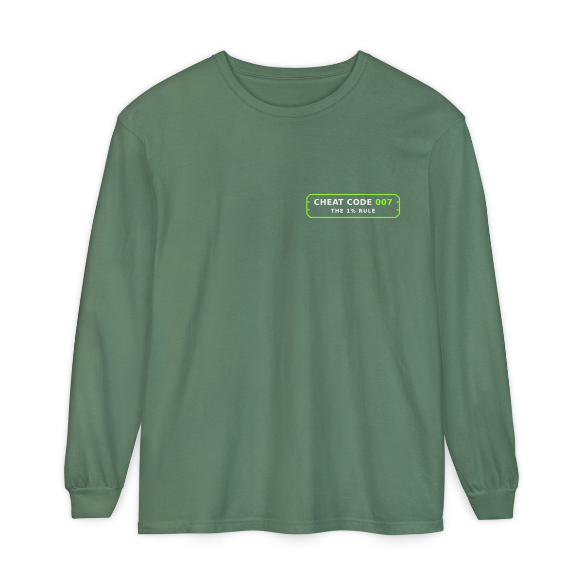 Long Sleeve T-Shirt — 'Cheat Code 007' 1% Daily Growth Motivational Tee